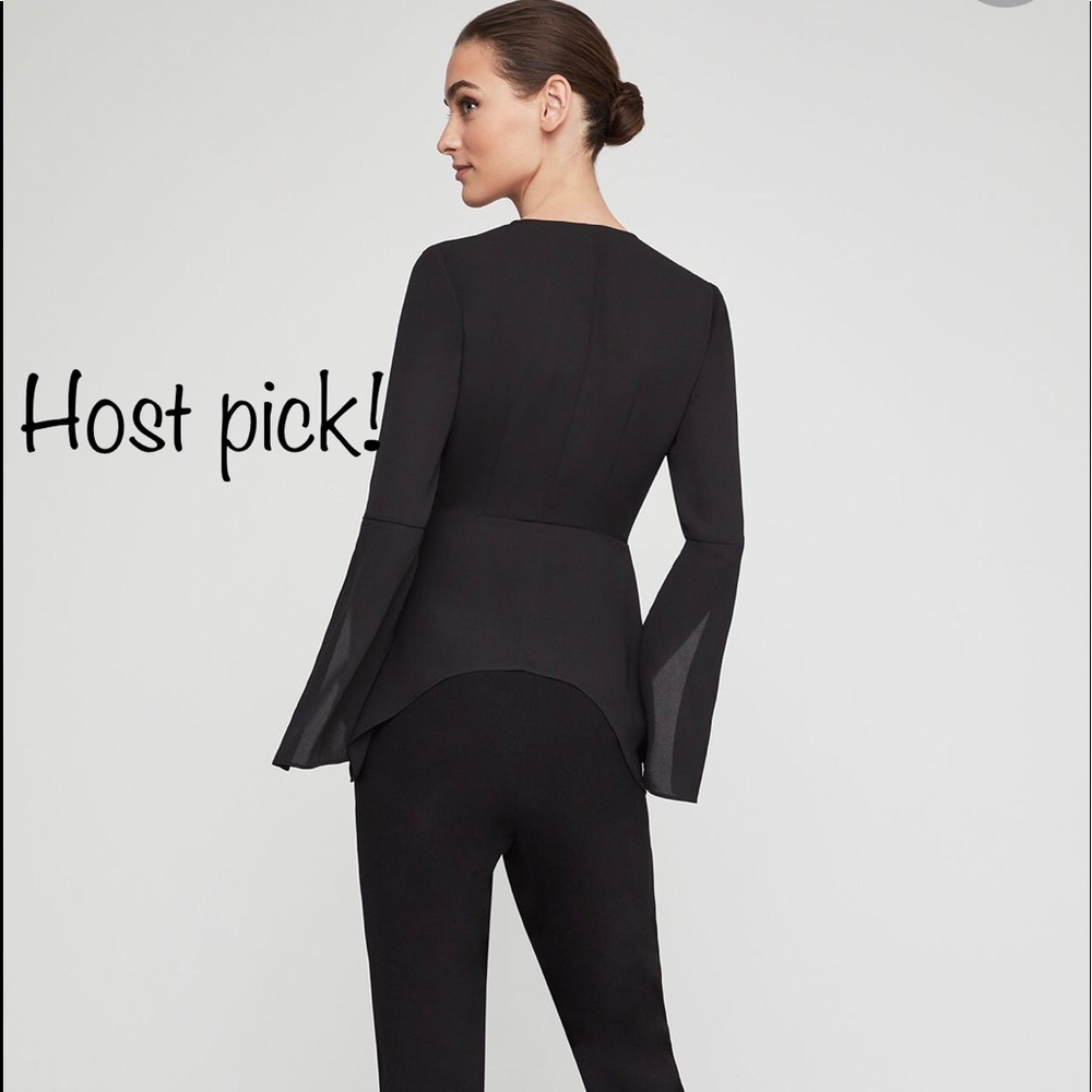 BCBG MAXAZRIA black wrap top, size small